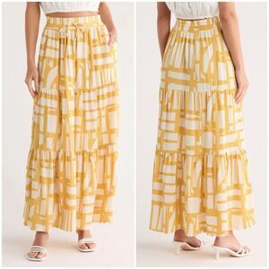 NWT Caslon Tiered Drawstring Maxi Skirt Size XXL